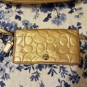 Coach gold wallet